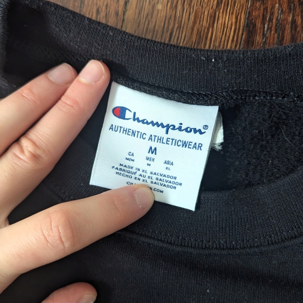 Champion Black Crewneck with Green Binghamton University Logo - Picture 3 of 3